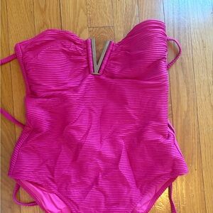 Heidi Klein Fuchsia Textured One-Piece Swimsuit